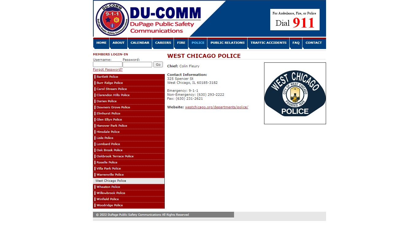 West Chicago Police | Police | DuPage Public Safety Communications